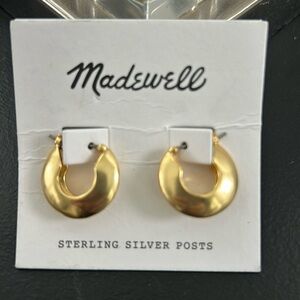 Madewell NEW Edged Chunky Small Hoop Earrings